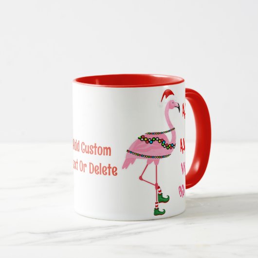Santa Flamingo Floatie Funny Kerstzomer Mok (Voorkant rechts)