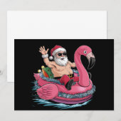 Santa Flamingo Floatie Kerstmis in juli Zomer Kaart (Voorkant / Achterkant)