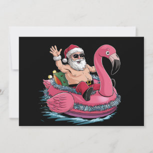 Santa Flamingo Floatie Kerstmis in juli Zomer Kaart