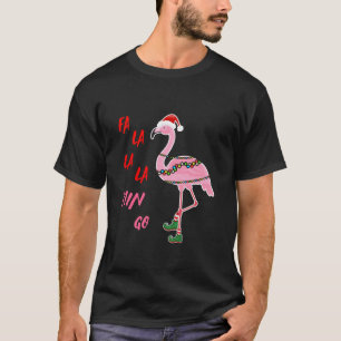 Santa Flamingo Grappige Kerstmis Xmas Lange Mouw T T-shirt