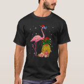 Santa Flamingo Hawaiian Pineapple kerstcadeaus T-shirt (Voorkant)