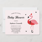 Santa Flamingo kerstBaby shower Kaart (Voorkant)