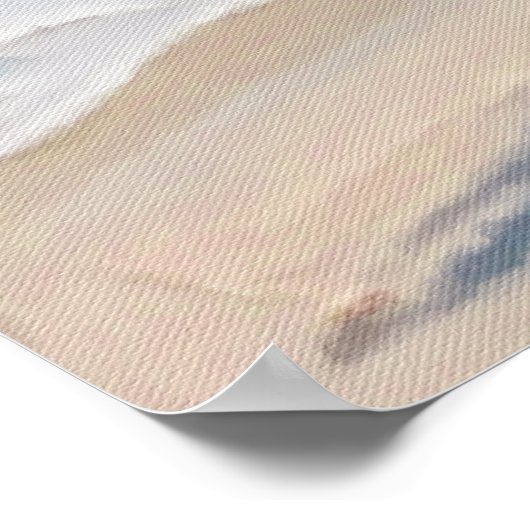 Santa Flamingo op het strand Poster (Hoek)