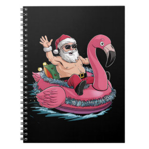 Santa Flamingo Opblaasbaar Kerstmis In Juli Zomer Notitieboek