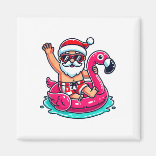 Santa Flamingo Opblaasbaar Strand Grappige Kerstmi Magneet