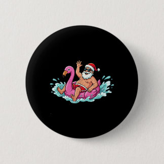 Santa Flamingo Opblaasbaar Zomer Zomer Kerstmannen Ronde Button 5,7 Cm