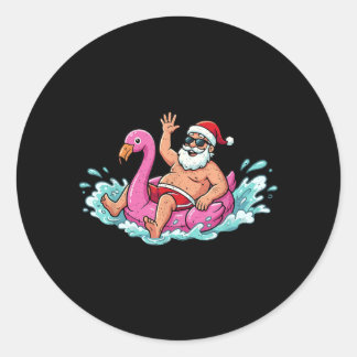 Santa Flamingo Opblaasbaar Zomer Zomer Kerstmannen Ronde Sticker