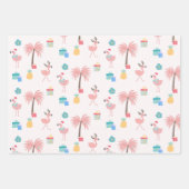Santa Flamingo patroon Fun Pink Tropische Kerstmis Inpakpapier Vel (Voorkant)