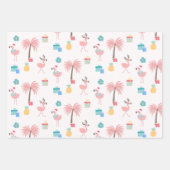 Santa Flamingo patroon Fun Pink Tropische Kerstmis Inpakpapier Vel (Voorkant)