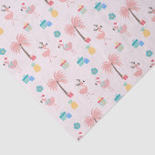 Santa Flamingo patroon Fun Pink Tropische Kerstmis Tissuepapier (Detail)