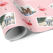 Santa Flamingo Photo Kerstmis Cadeaupapier (Rol Hoek)