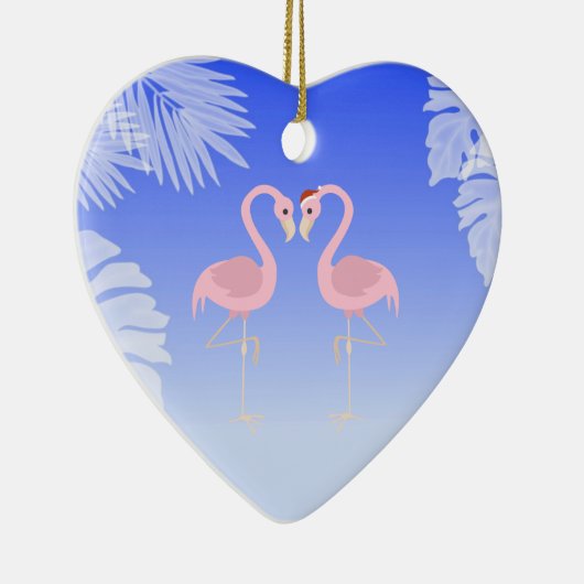 Santa Flamingo Strand Liefde Kerstmis Ornament (Rechts)