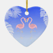 Santa Flamingo Strand Liefde Kerstmis Ornament (Voorkant)