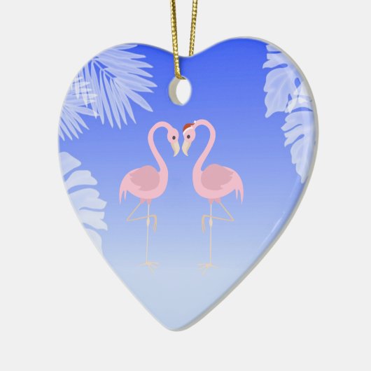 Santa Flamingo Strand Liefde Kerstmis Ornament (Links)