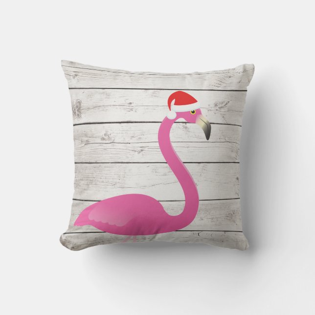 Santa Flamingo Strandbord Buitenkussen (Voorkant)