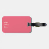 Santa Flamingo w Pink Candy Cane Pattern Kerstmis Bagagelabel (Achterkant horizontaal)