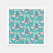 Santa Flamingo's - Fun Aqua Tropical Kerstmis Servet (Voorkant)