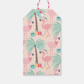 Santa Flamingo's - Fun Pink Tropische Kerstmis Cadeaulabel (Achterkant)