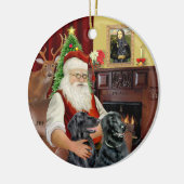 Santa - Flat Coated Retriever Keramisch Ornament (Links)