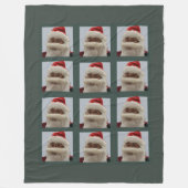 Santa Fleece Blanket Dark Green Background Deken (Voorkant)