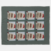 Santa Fleece Blanket Dark Green Background Deken (Voorkant (Horizontaal))
