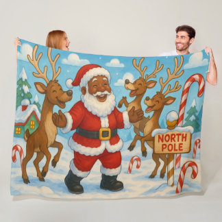 Santa Fleece Christmas Blanket