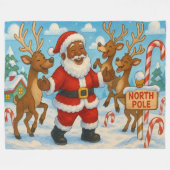 Santa Fleece Christmas Blanket (Voorkant (Horizontaal))