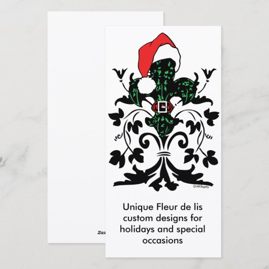 Santa Fleur de Lis Feestdagenkaart (Voorkant / Achterkant)