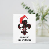 Santa Fleur de lis (rood) Kaart (Staand voorkant)