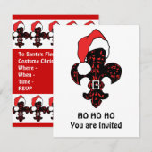 Santa Fleur de lis (rood) Kaart (Voorkant / Achterkant)