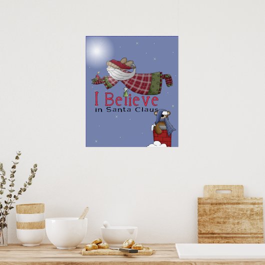 Santa Flies Poster (Keuken)