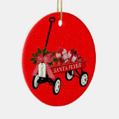 Santa Flyer Speelgoed Wagon Naam Porcelain Kerstmi Keramisch Ornament (Rechts)