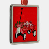 Santa Flyer Toy Wagon Year Presents Christmas Metalen Ornament (Rechts)