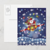 Santa Flying Airplane Briefkaart (Voorkant / Achterkant)