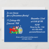 Santa Flying Airplane Cadeaus Kerstfeest Uitnodige Kaart (Achterkant)