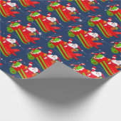 Santa Flying Airplane-inpakpapier Cadeaupapier (Hoek)