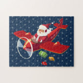 Santa Flying Airplane Puzzle Legpuzzel (Horizontaal)