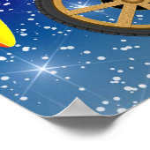 Santa Flying Biplane Poster (Hoek)