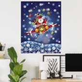 Santa Flying Classic Airplane Poster (Thuiskantoor)