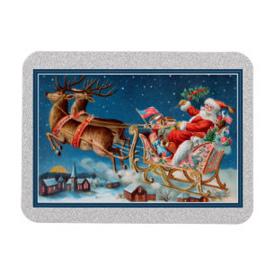 Santa Flying Sleigh Flex Magnet Magneet