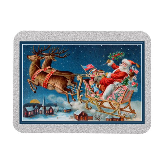  Santa Flying Sleigh Flex Magnet Magneet (Horizontaal)