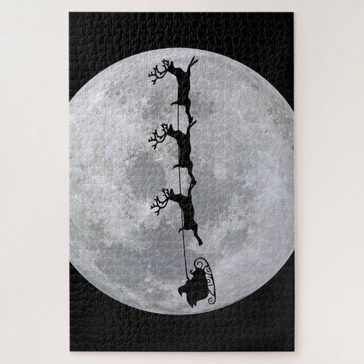 Santa Flying to the Moon Puzzle Legpuzzel (Verticaal)