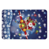 Santa Flying Vliegtuig Premium Flexi Magnet Magneet (Horizontaal)