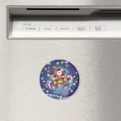 Santa Flying Vliegtuigmagneet Magneet (Insitu (Vaatwasser))
