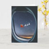 Santa.Folded Greeting Card Kaart (Gele Bloem)