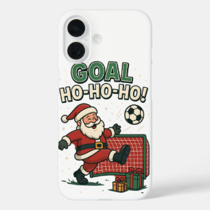Santa Football Goal – Grappig Kerstvoetbal iPhone 16 Hoesje