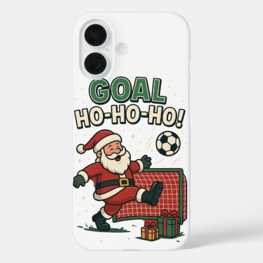 Santa Football Goal – Grappig Kerstvoetbal Case-Mate iPhone Case (Achterkant)