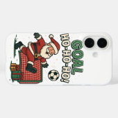 Santa Football Goal – Grappig Kerstvoetbal Case-Mate iPhone Case (Achterkant (horizontaal))