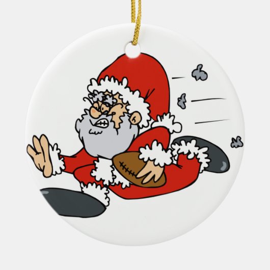 Santa football keramisch ornament (Voorkant)