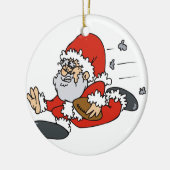 Santa football keramisch ornament (Links)